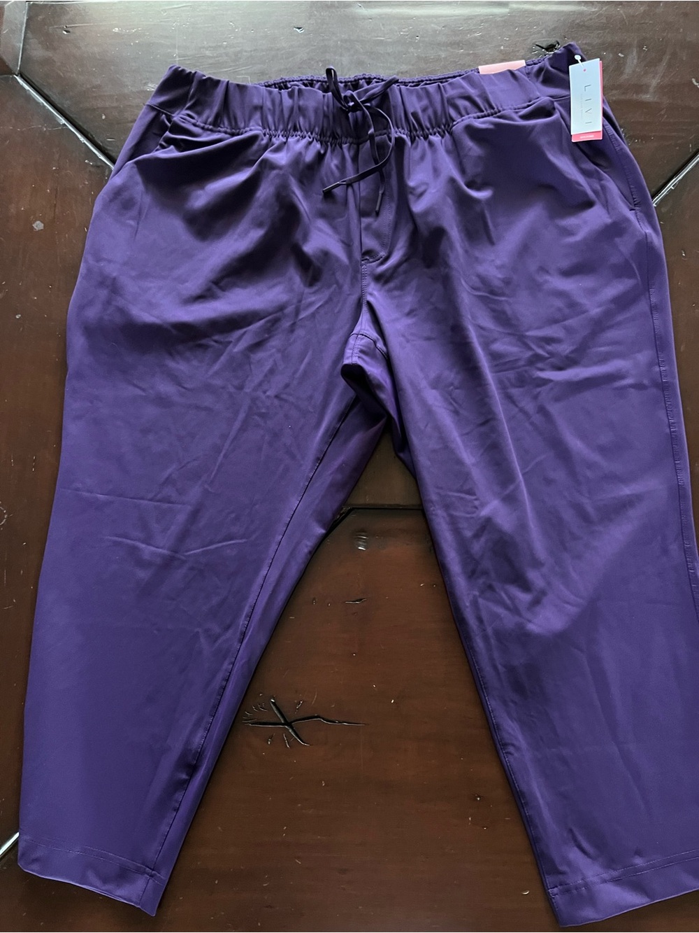 Lane Bryant Deep Purple Pull-On Capris with Drawstring